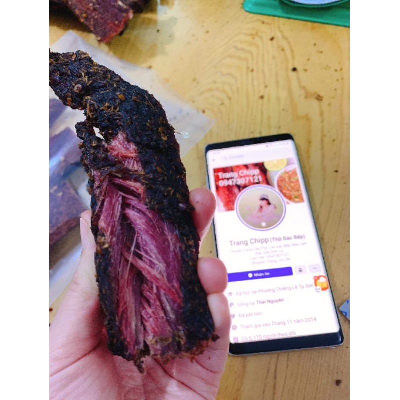 0.5kg- Thịt trâu gác bếp (đặc sản Tây Bắc) kèm chấm