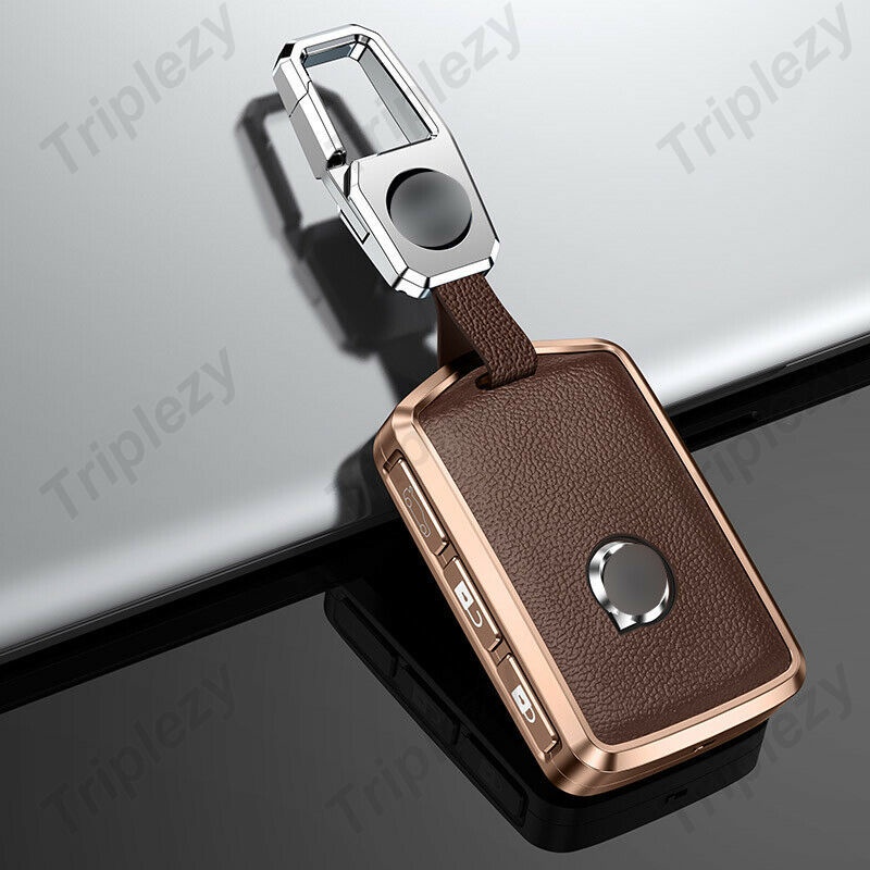 Vỏ Bọc Chìa Khóa Điều Khiển Từ Xa Bằng Hợp Kim Nhôm & Da Thật Cho Volvo S60 S90 XC60 XC90 V90 XC40 V70