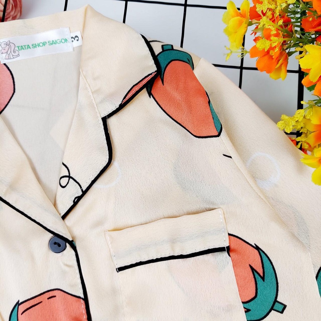 8 đến 42kg - Bộ pijama mặc ngủ cho bé trai bé gái size đại chất vải SATIN cao cấp 089