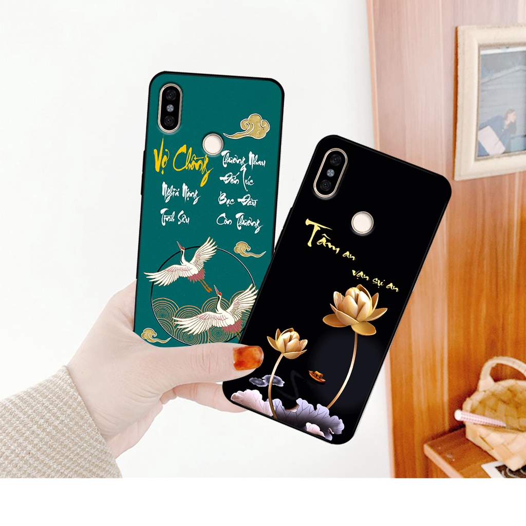 Ốp lưng Redmi Note 5 / Redmi Note 6 in hình phong cách chữ thư pháp cha mẹ, tài lộc