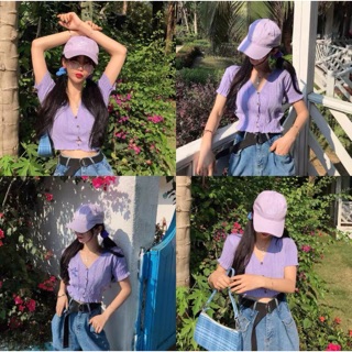 🦄 Áo croptop len tăm cộc tay 🦄