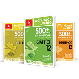 Sách Combo_Workbook & Video 500+ câu hỏi trắc nghiệm toán hay khó tăng dần