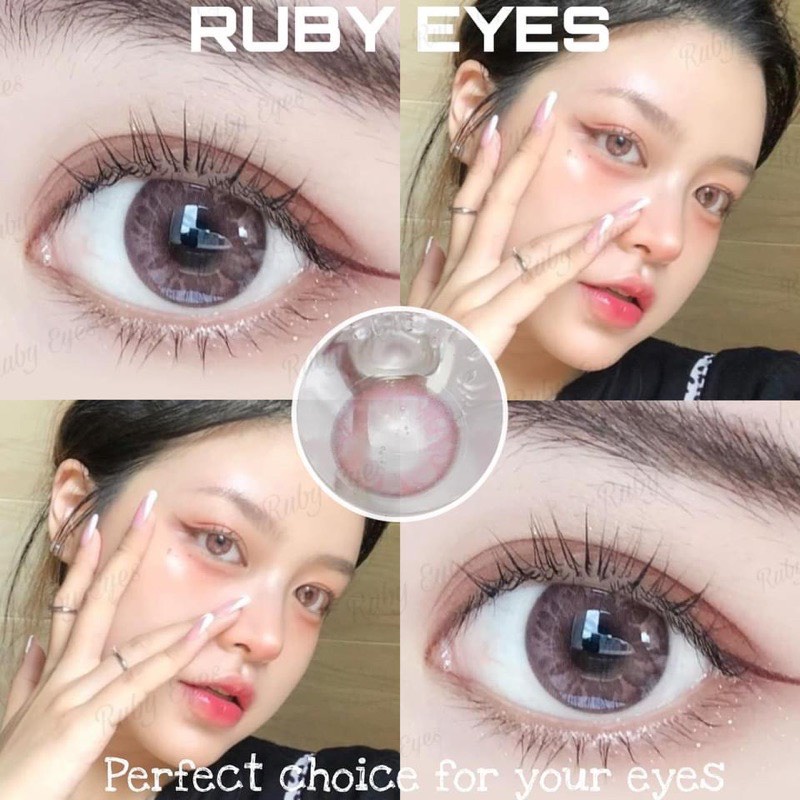 5 Mẫu Lens Pink/Violet 0 Độ [CHÍNH HÃNG]  - Kính Áp Tròng RUBY EYES HSD 12 Tháng