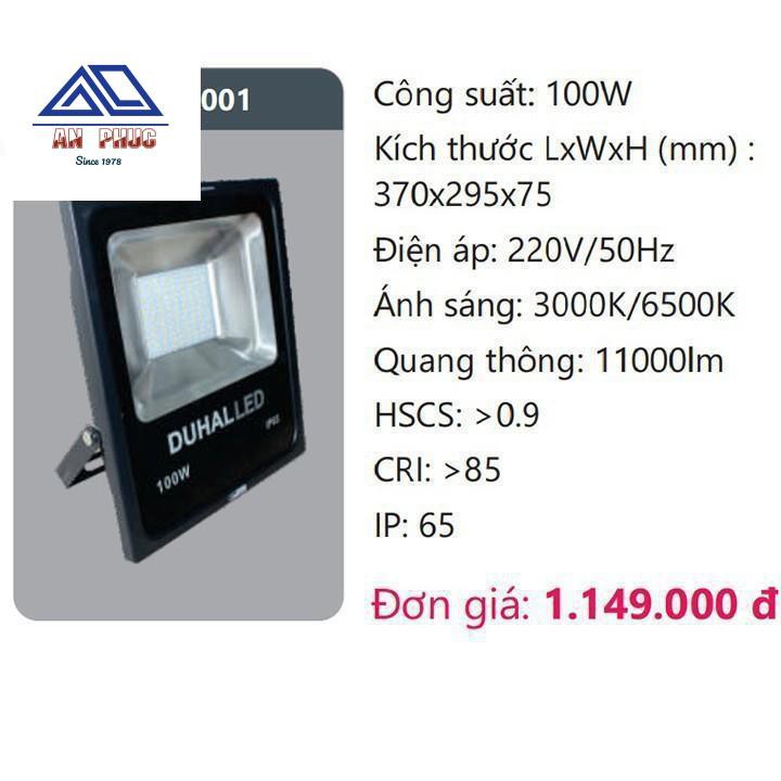 Đèn pha led 100w Duhal SDJD1001