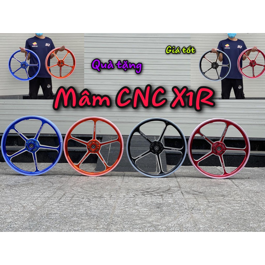 Mâm K5 CNC X1R 1.6 1.6 gắn zin Exciter 150 tặng kèm đĩa trước -X135SHOP