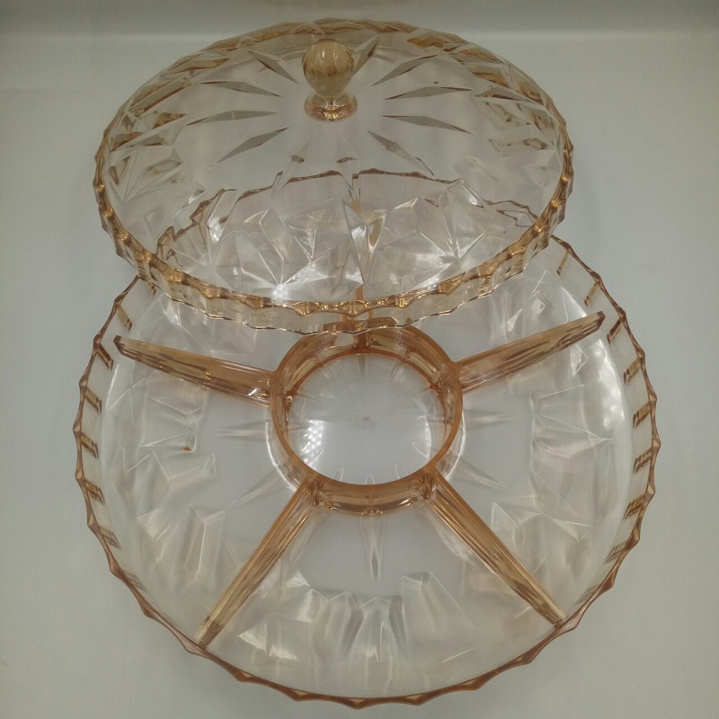 Khay đựng mứt, bánh kẹo, nhựa pha lê cao cấp 35 cm