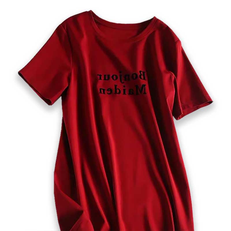 Đầm thun ZXYOUPING dáng rộng in chữ cá tính cho nữ