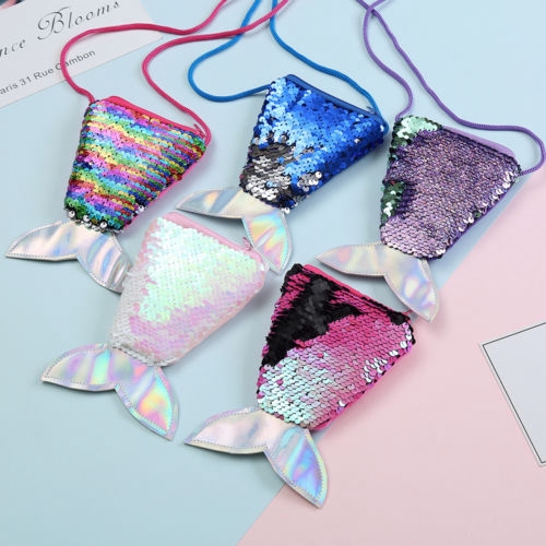 Ví đựng tiền xu đính sequin lấp lánh dễ thương dành cho bé gái