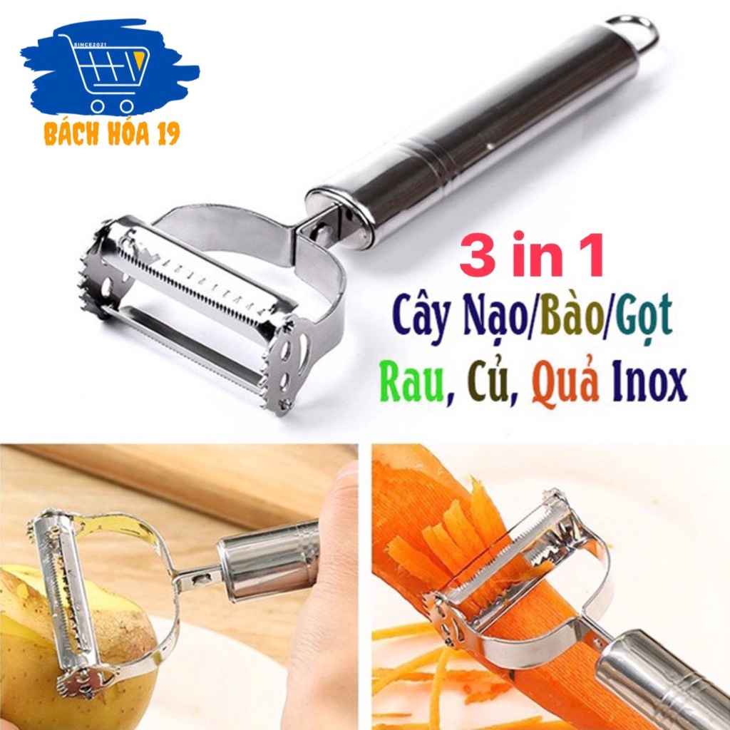 Nạo Sợi Củ Quả Inox Đa Năng 3 in 1.