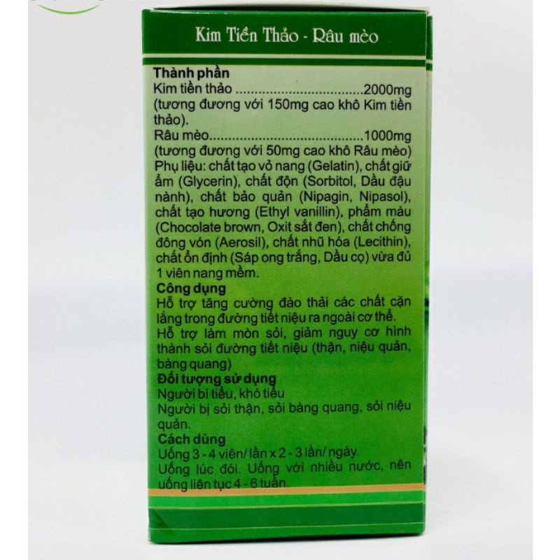✅✅KIM TIỀN THẢO Râu Mèo Abipha hộp 100 viên - Viên uống hỗ trợ tan sỏi tiết niệu