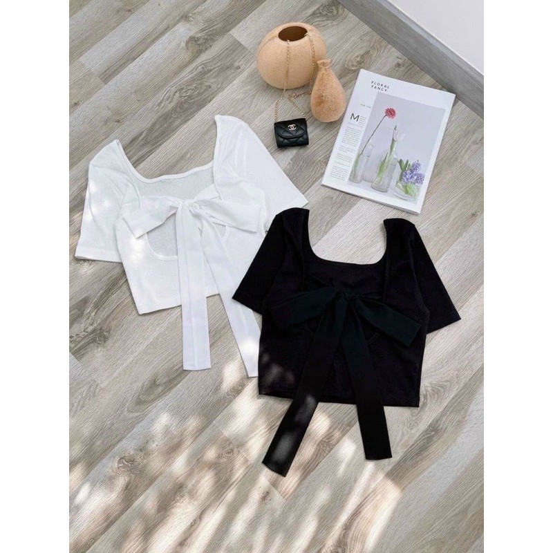 Áo croptop cột nơ lưng