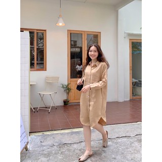 Đầm sơ mi 2 túi sườn (S/M)