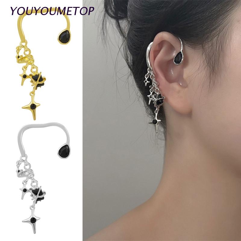 Khuyên Kẹp Vành Tai Màu Đen Thời Trang Cho Nữ