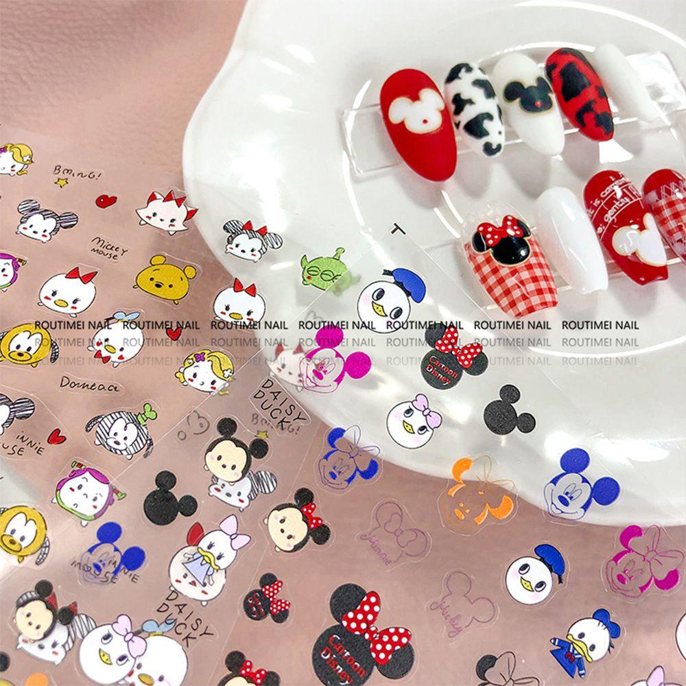 [Hàng mới về] Miếng dán móng tay thủ công nhiều họa tiết dễ thương có keo tự dính cho trẻ em