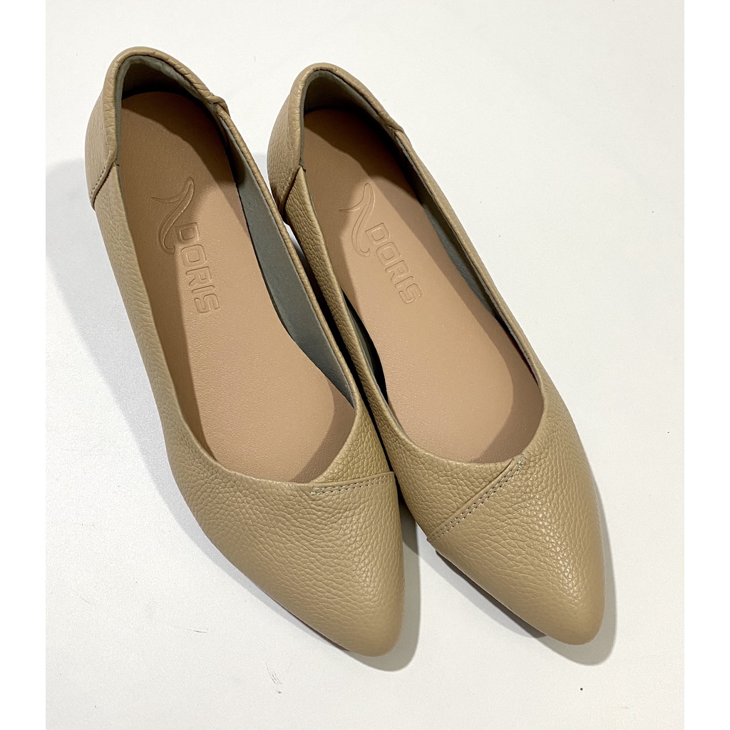 Giày búp bê đế xuồng 5cm DORIS DR504  da thật SIÊU BỀN mũi nhọn trơn- FROM NHỎ - CÓ BẢO HÀNH