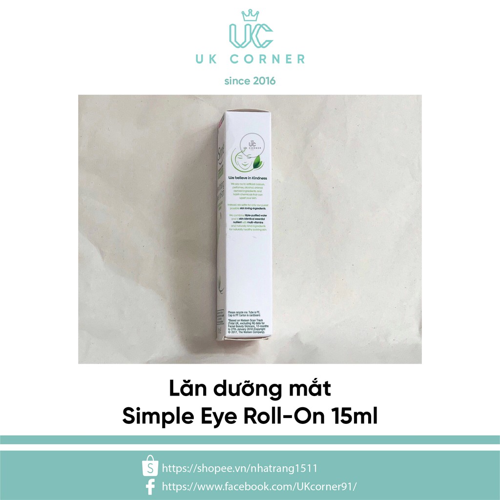 [MẪU MỚI] Lăn dưỡng mắt Simple Eye Roll-On 15ml | BigBuy360 - bigbuy360.vn
