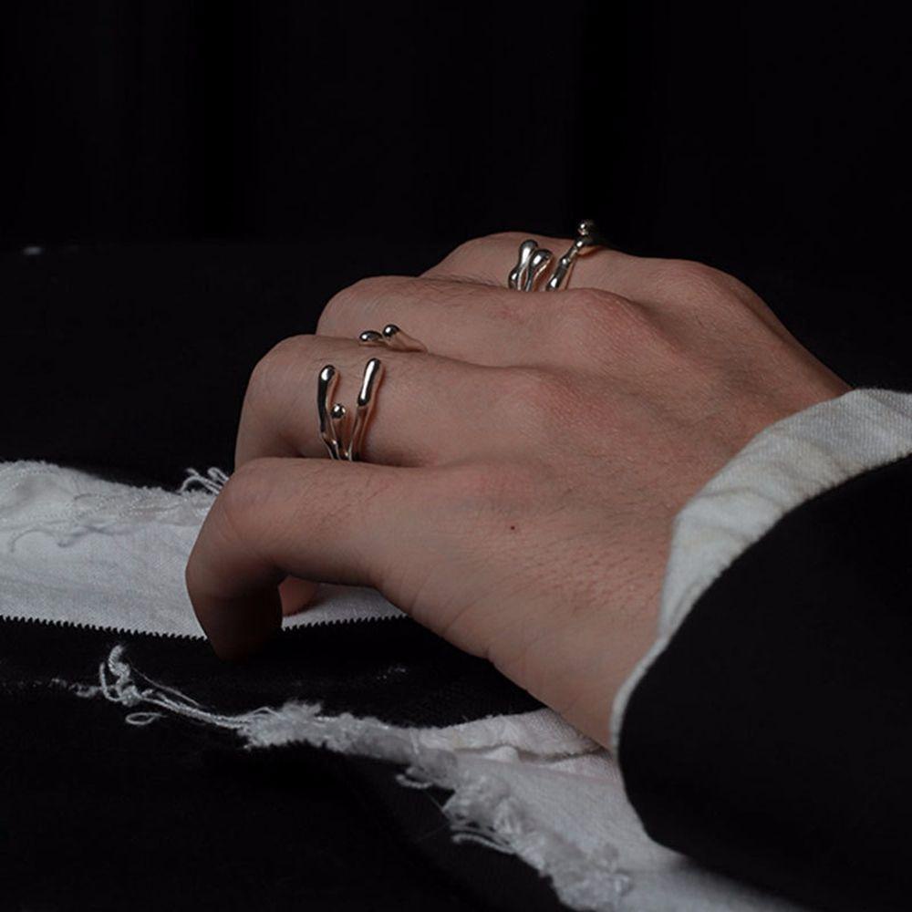 Nhẫn Hở Hình Cành Cây Phong Cách Gothic Hàn Quốc Có Thể Điều Chỉnh Kích Cỡ Dành Cho Nữ