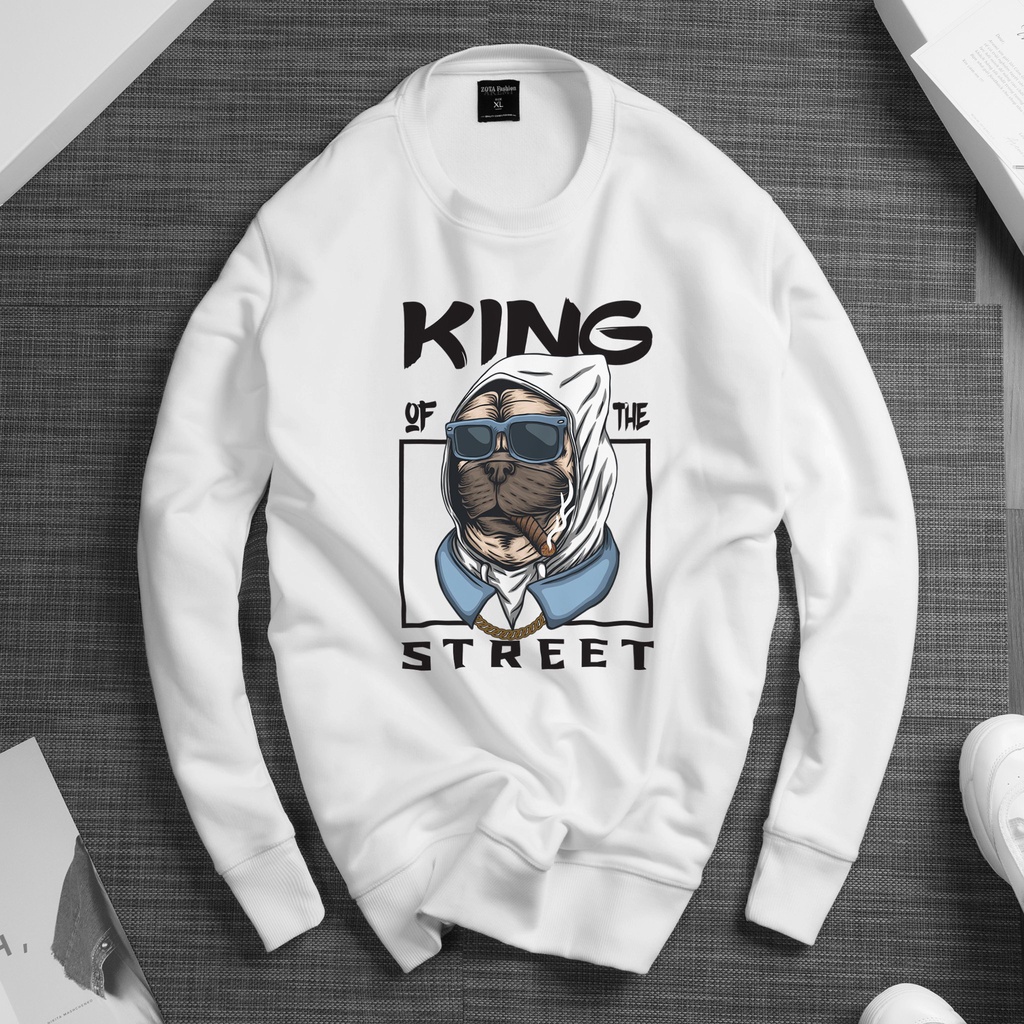 Áo thun in Nỉ Cotton Nam Nữ Unisex dài tay không cổ - Áo sweater nam nữ cổ tròn poly Thái thu đông giữ nhiệt BST-1.12