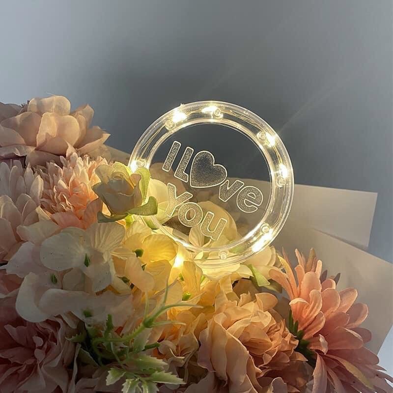 Phụ kiện bánh kem sinh nhật  bộ cắm led chữ love