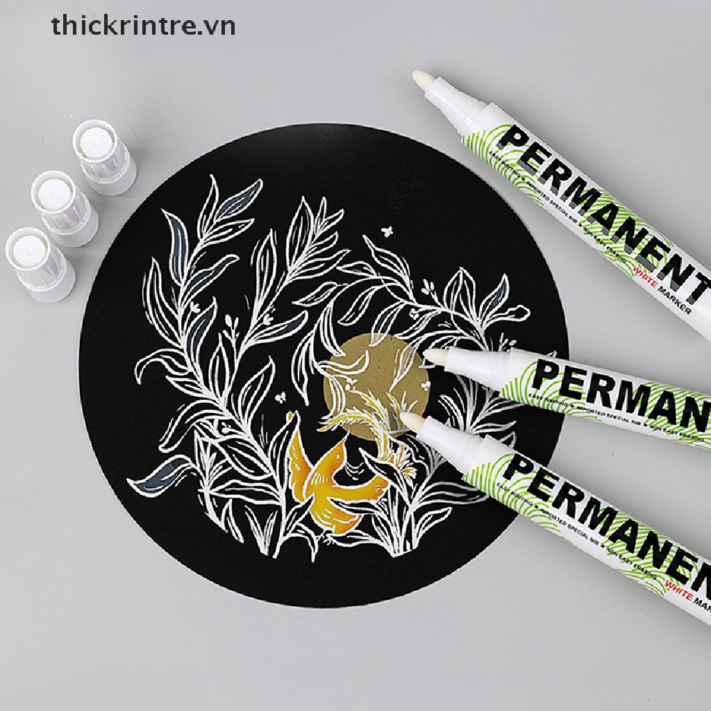 1 Bút Mực Gel Bằng Nhựa Chống Nước Màu Trắng Dùng Vẽ Graffiti DIY