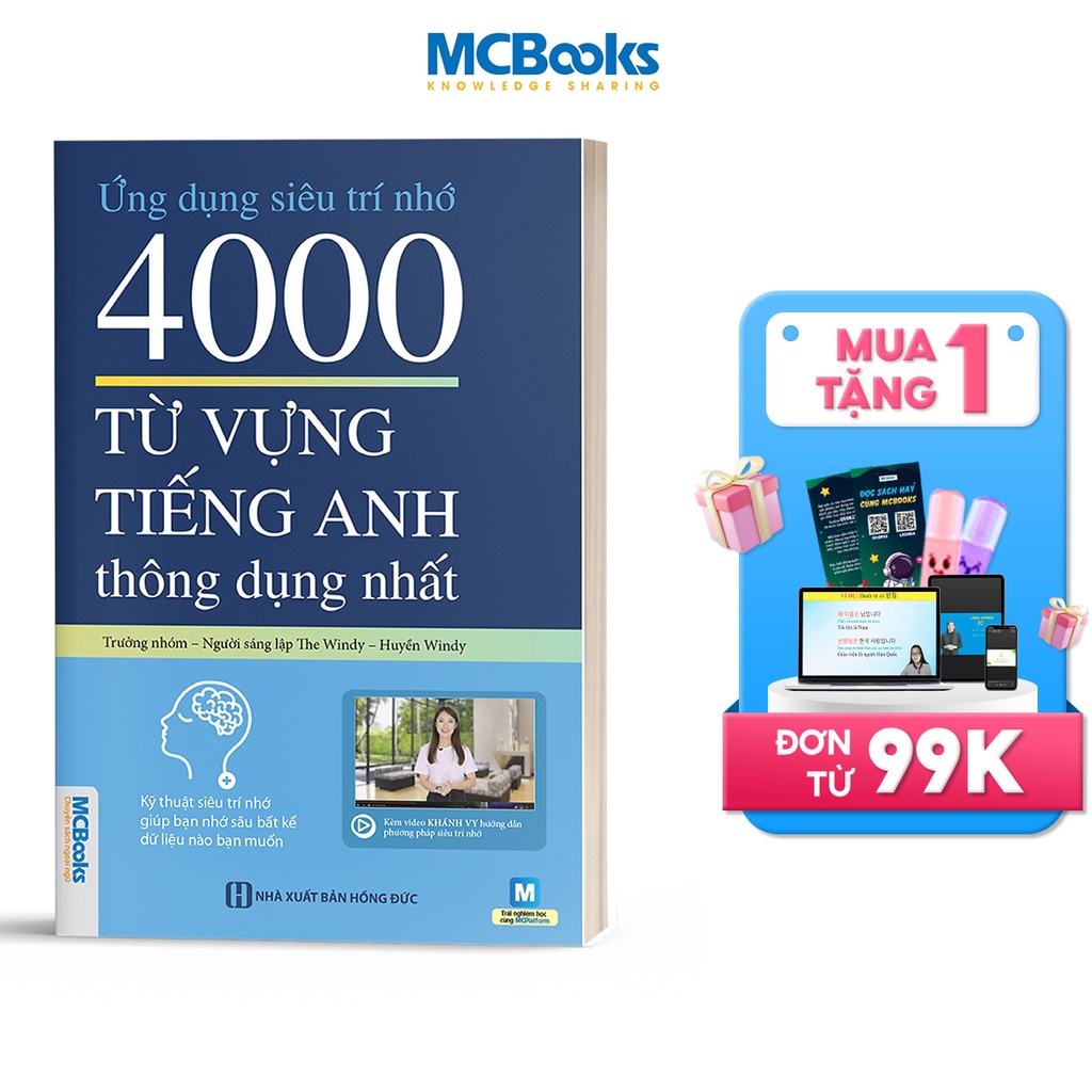 Sách - Ứng Dụng Siêu Trí Nhớ 4000 Từ Vựng Tiếng Anh Thông Dụng Nhất Dành Cho Người Học Cơ Bản - Học Kèm App Online