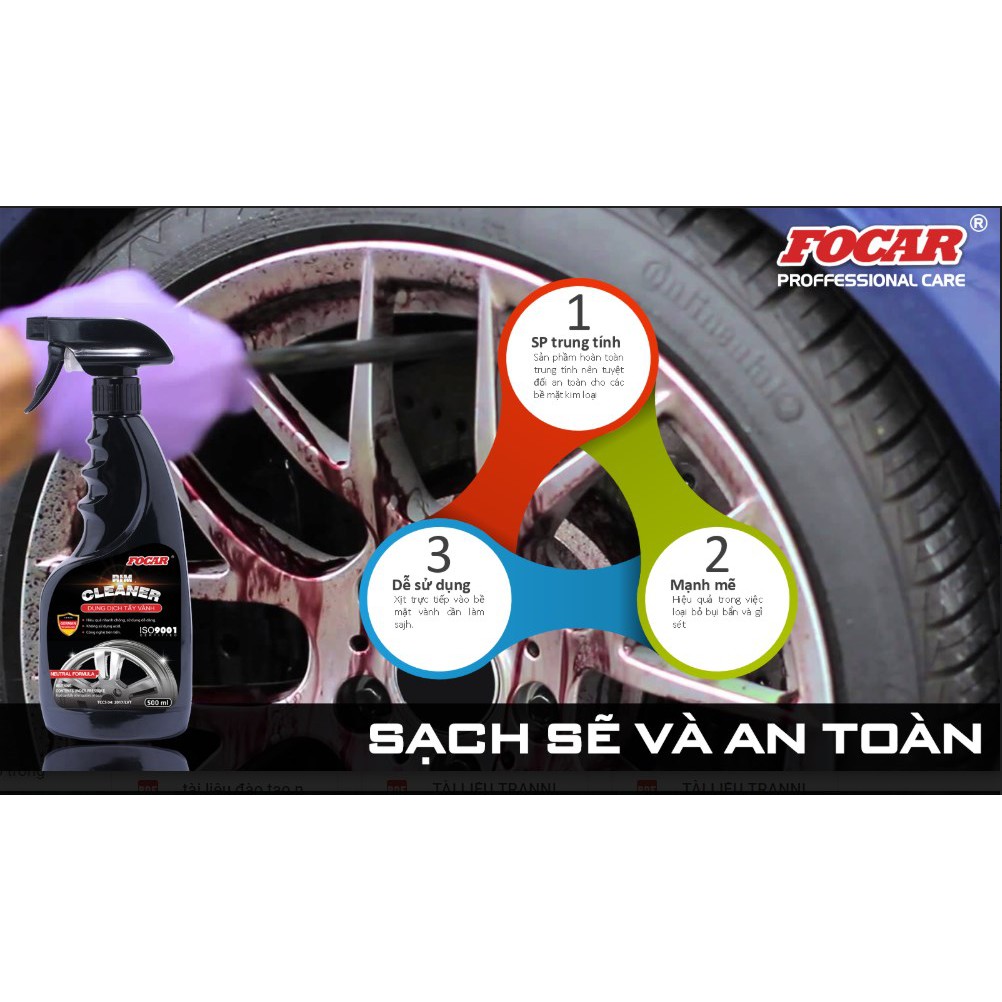 Bộ 2 sản phẩm Bọt rửa xe bọt tuyết cao cấp FOCAR 5L + Tẩy vành lazang Focar 500ml (Tặng khăn lau xe hơi)