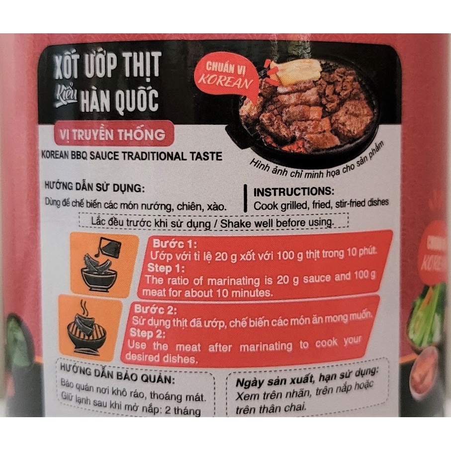 [Lọ 190g – Vị TT] XỐT ƯỚP THỊT KIỂU HÀN QUỐC [VN] CHOLIMEX Korean BBQ Sauce Traditional Taste