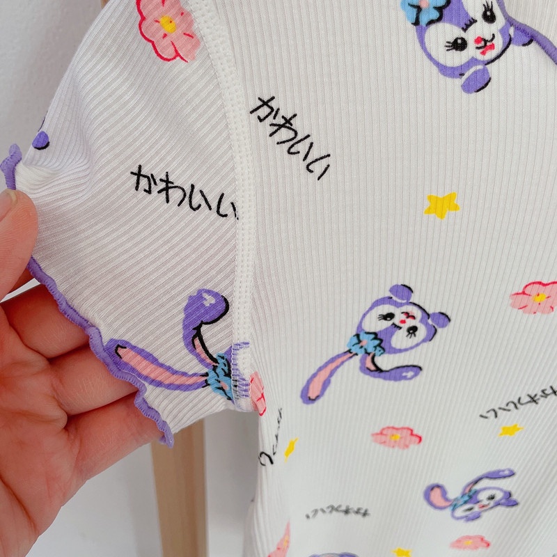 DISNEY Bộ Đồ Ngủ Tay Ngắn In Hình Hoạt Hình Dành Cho Bé Gái 1-7 Tuổi