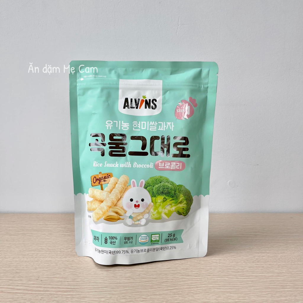 BÁNH GẠO HỮU CƠ ALVINS DẠNG QUE  Dành cho bé từ 6 tháng