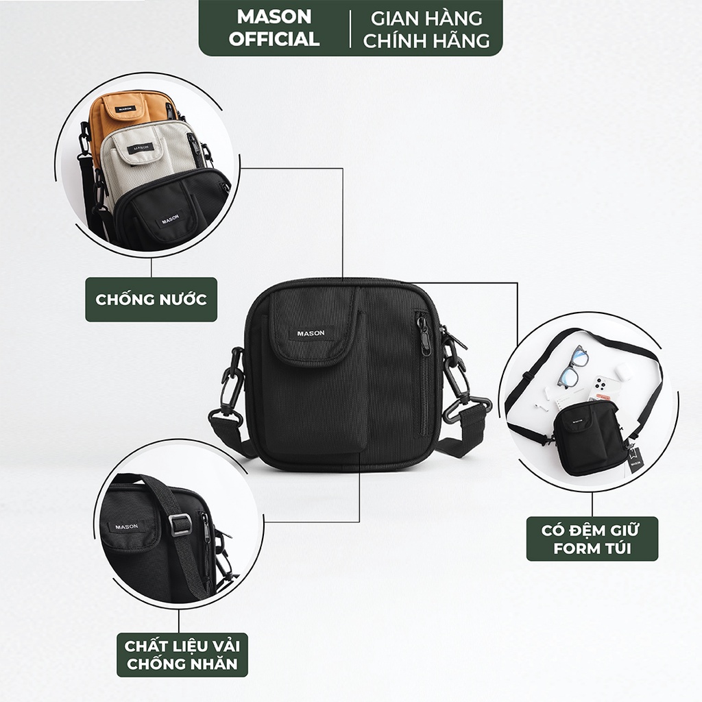 Túi đeo chéo nam nữ unisex mini nhỏ gọn Daily Bag vải Canvas chống nước thương hiệu MASON - M22