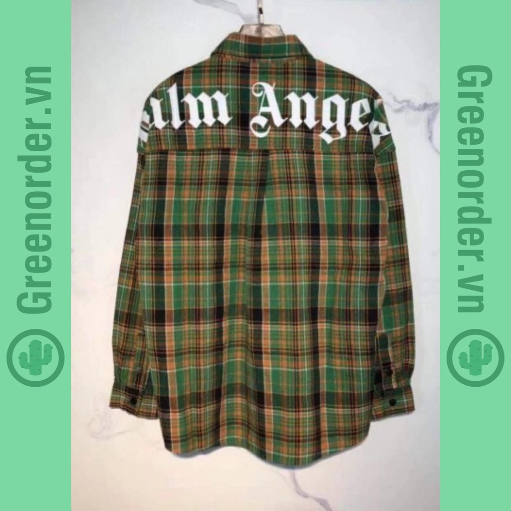 Áo flannel unisex cúc bấm cao cấp phong cách đường phố