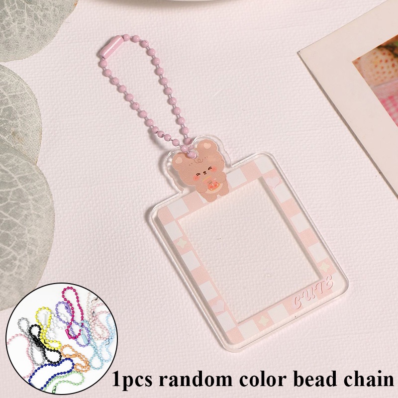 Móc Khóa 1Inch Bằng Acrylic Trong Suốt Dễ Thương Kèm Móc Treo Túi