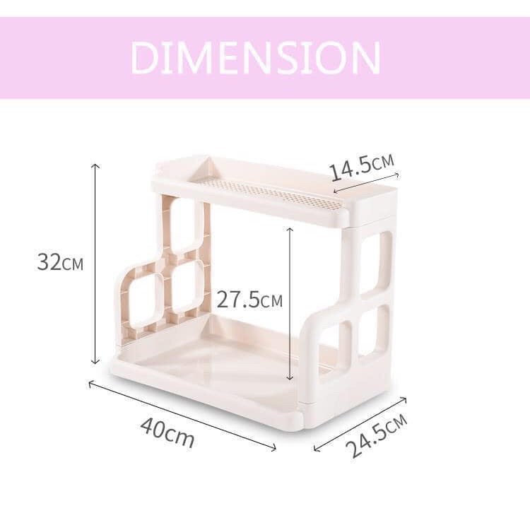 Kệ để gia vị, Kệ 2 tầng đựng vật dụng nhà bếp tiện dụng