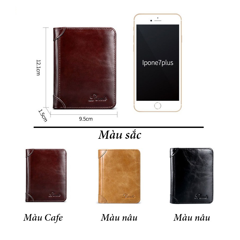 Ví da nam cao cấp da bò 100%.