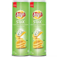 Bánh Snack Lay's Stax Spicy Lobster Khoai Tây Chiên Vị Kem Chua Và Hành Lay's Potato Chip Sour Cream Onion Flavour