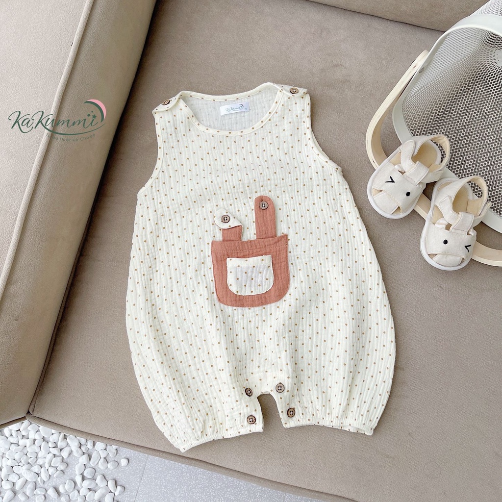 Body chip túi tai thỏ chất liệu xô Muslin 4 lớp (KM21-BD105)