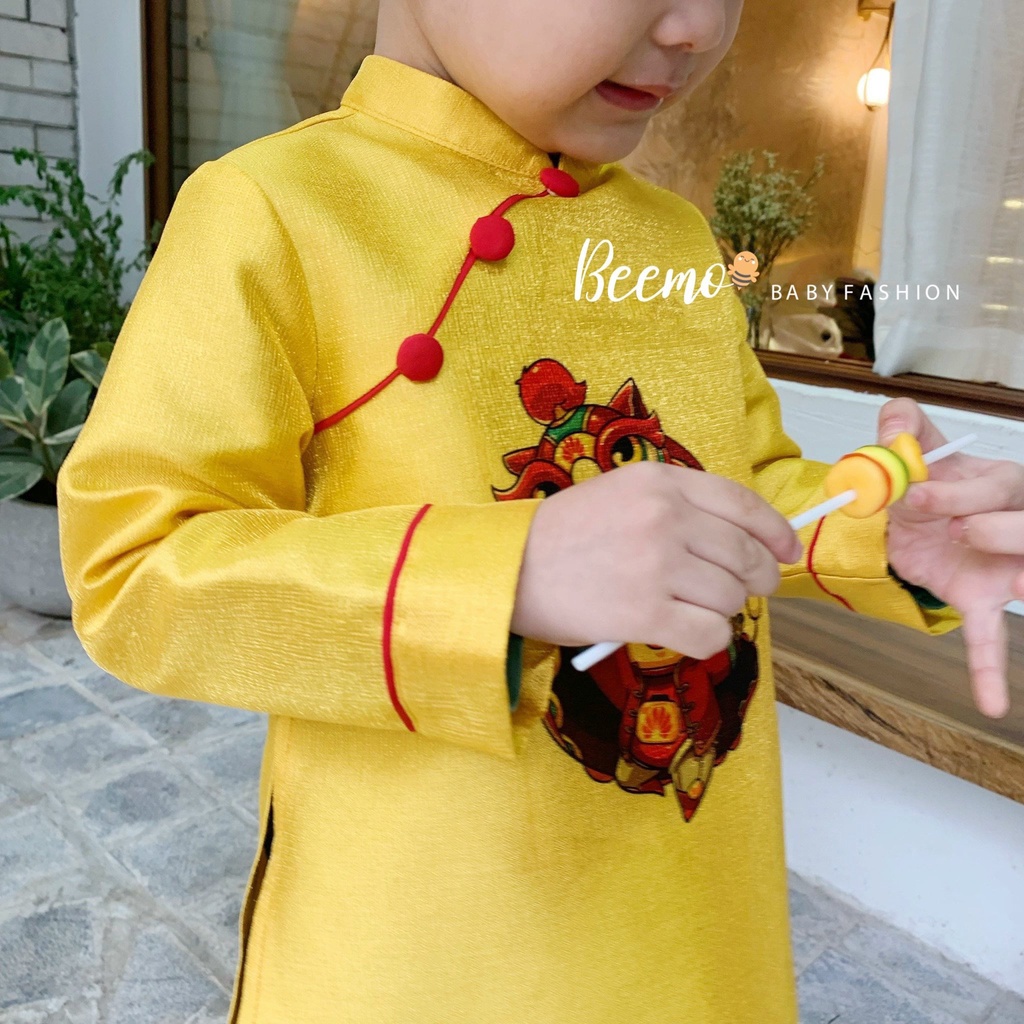 Áo dài cách tân bé trai Beemo VÀNG múa lân
