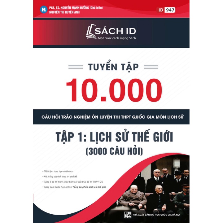 Sách - Combo Tuyển Tập 10.000 Câu Hỏi Trắc Nghiệm Ôn Luyện Thi THPT Quốc Gia Môn Lịch Sử - Tập 1 + 2