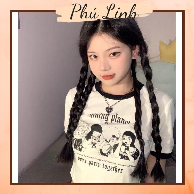 MS6696 Áo thun nữ croptop shining planets