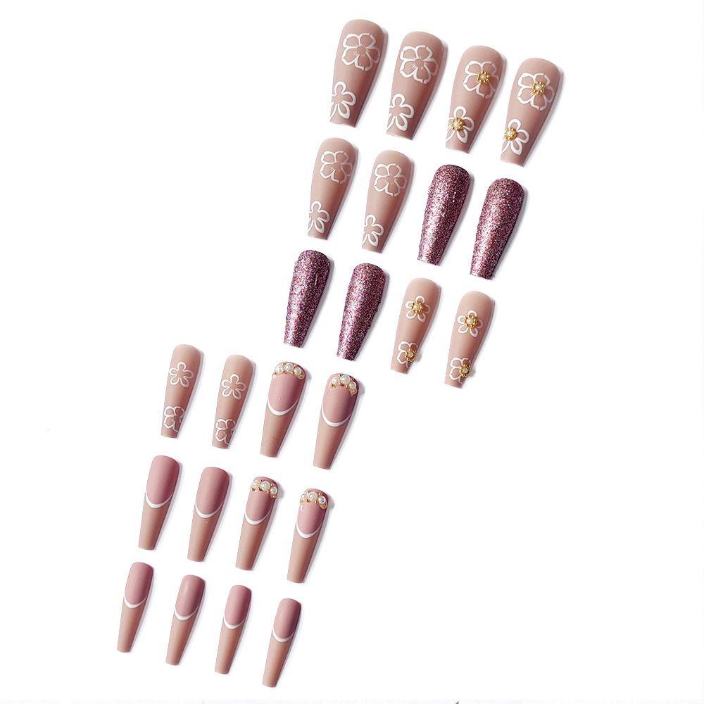 Hộp 24 Móng Tay Giả Ballerina Che Phủ Toàn Diện