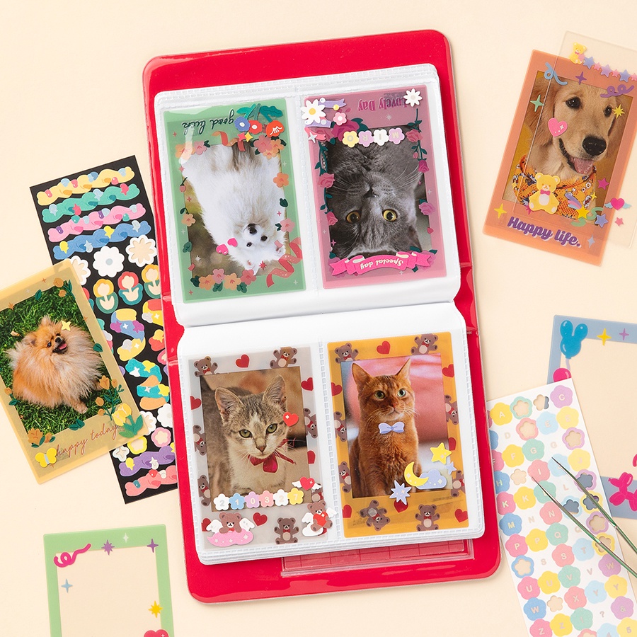 Toploader Decor ARTBOX Hàn Quốc Trang Trí Card Ảnh Photocard Polaroid 18 Khung Ribbon Confetti