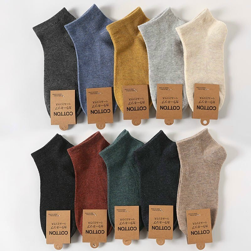 Sét 10 Đôi Tất Cổ Ngắn Unisex Chống Hôi Chân - Hàng Xuất Nhật