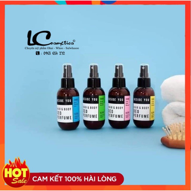 {Hàng chính hãng}  Xịt Thơm Toàn Thân Kháng Khuẩn khử mùi Beside You- Hair &amp; Body Perfume