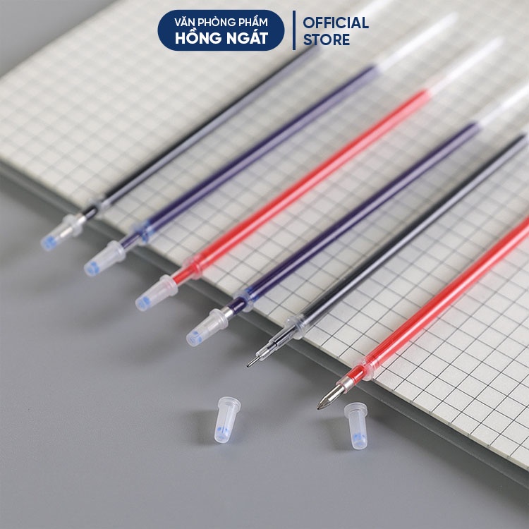 Ruột bút gel mực 0.5mm, set 50 ngòi bút bi nước màu đen đỏ xanh giá rẻ đồ dùng học tập dễ thương văn phòng phẩm B41