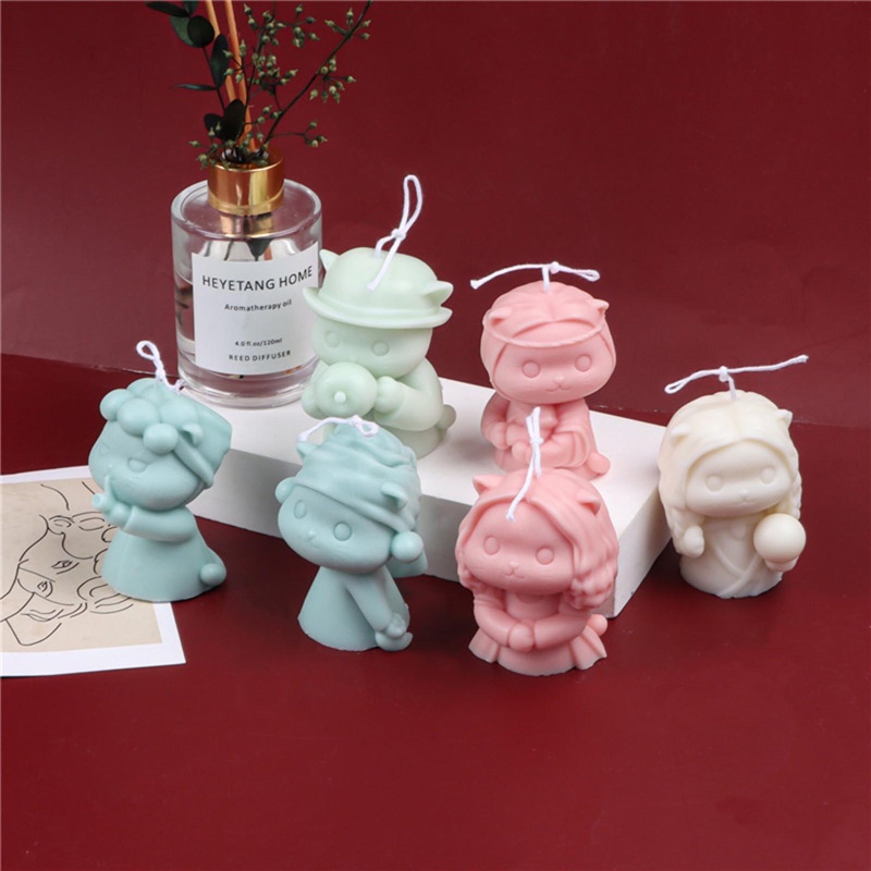 Khuôn silicone tạo hình làm nến hình chú mèo đáng yêu
