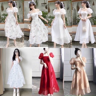 ĐẦM CỔ U TAY VOAN (KÈM VIDEO HÌNH THẬT)