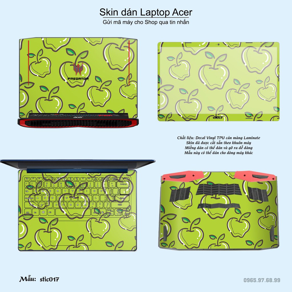 Skin dán Laptop Acer in hình Hoa văn sticker nhiều mẫu 3 (inbox mã máy cho Shop)