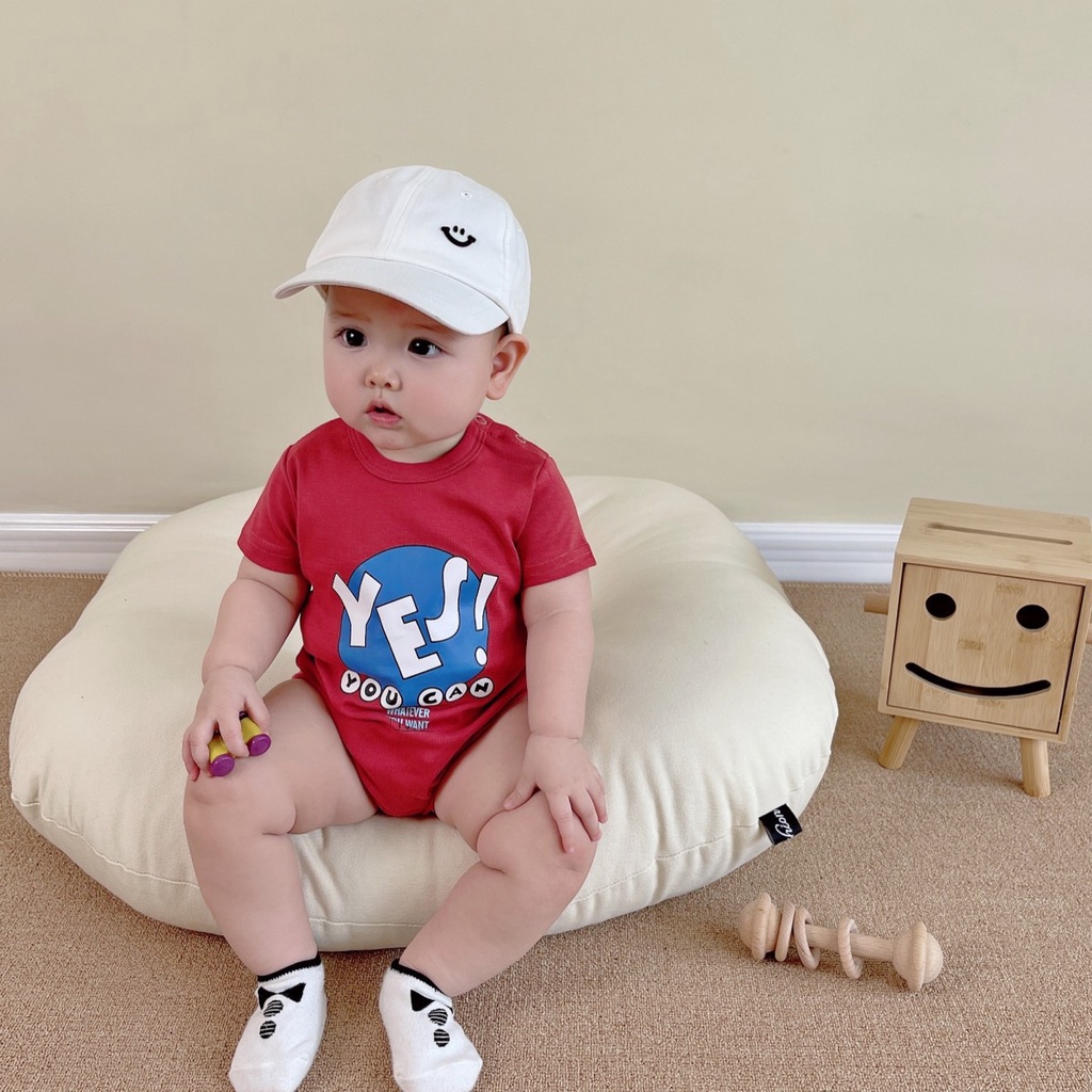 Bộ Áo Liền Quần Cotton Tay Ngắn In Hoạt Hình One Piece Dễ Thương Cho Bé Trai Gái 0-24 Tháng Tuổi