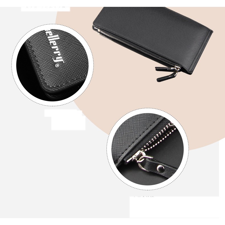 Ví dài nam HUTALEATHER 2 khóa ngoài kết hợp khóa nút bấm thời trang phong cách VNA49