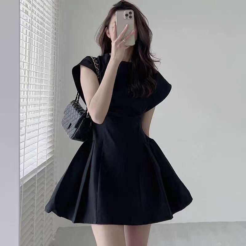Váy đầm dự tiệc công sở form xoè tay loe xếp ly xinh xắn đi tiệc đi chơi đi làm du lịch